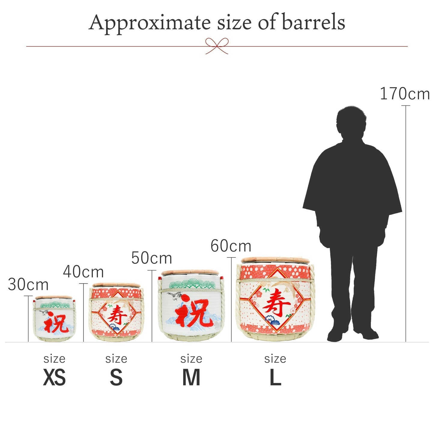 Decorative barrels for display Kotobuki-staggered pattern / Large size